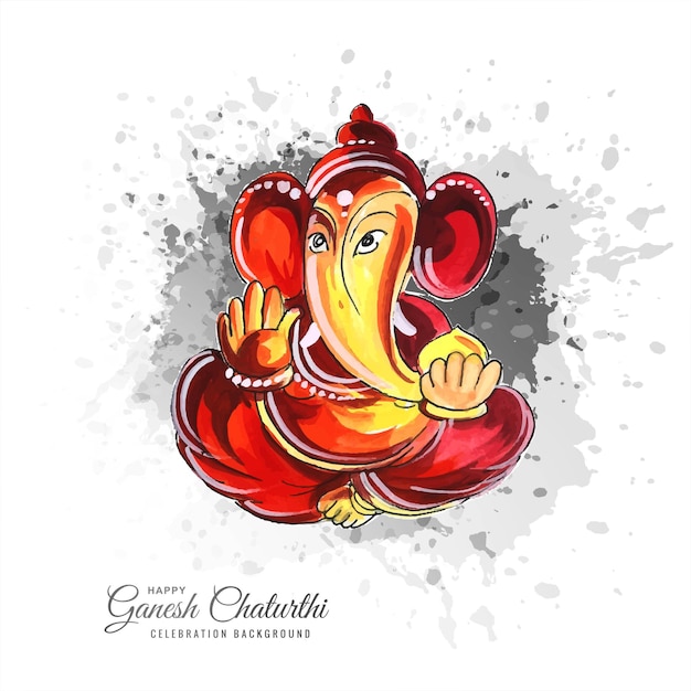 Free vector beautiful happy ganesh chaturthi creative card design