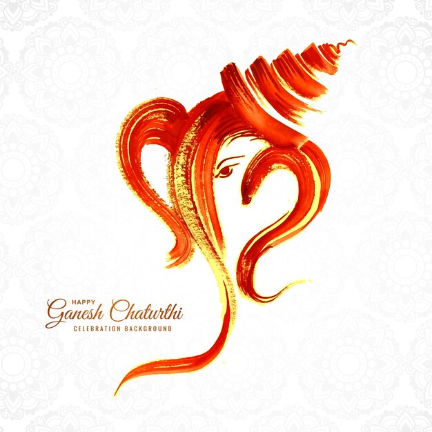 Beautiful happy ganesh chaturthi creative card design