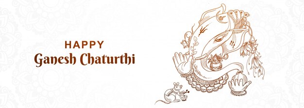 Beautiful happy ganesh chaturthi festival banner background