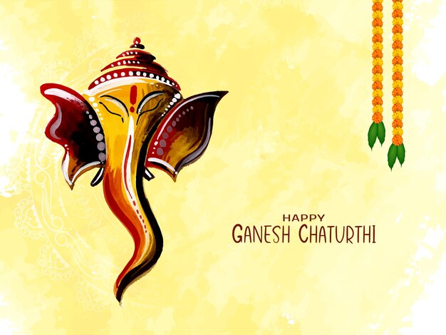 Beautiful Happy Ganesh Chaturthi festival celebration background