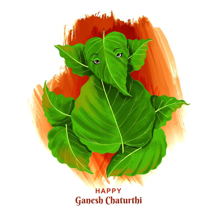 मुफ़्त वेक्टर सुंदर गणेश चतुर्थी भारतीय त्योहार ग्रीटिंग कार्ड बैकग्राउंड