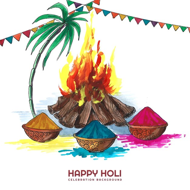 Beautiful Happy holi background card design