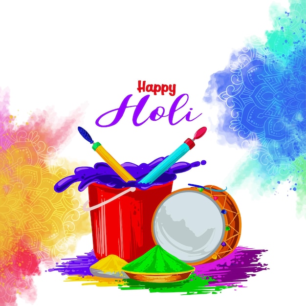 Free vector beautiful happy holi indian festival celebration background design