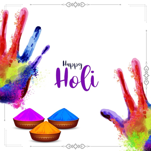 Vettore gratuito bellissimo happy holi festa indiana celebrazione background design