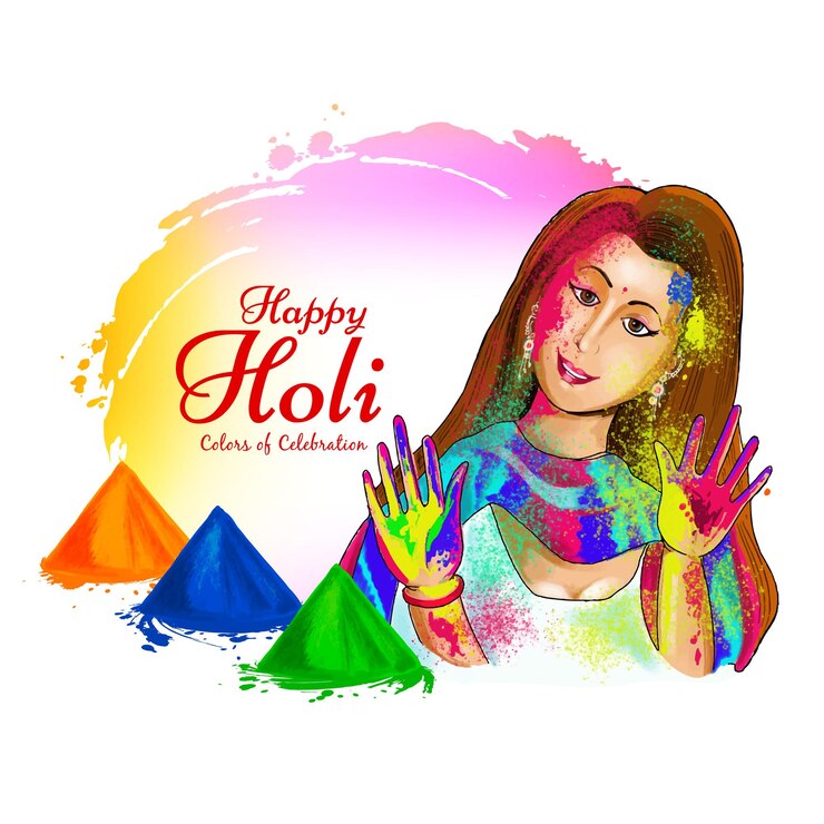मुफ़्त वेक्टर beautiful happy holi indian festival celebration colorful card design
