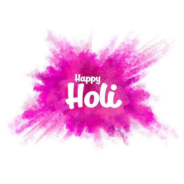 Free vector beautiful happy holi indian festival pink color splash design