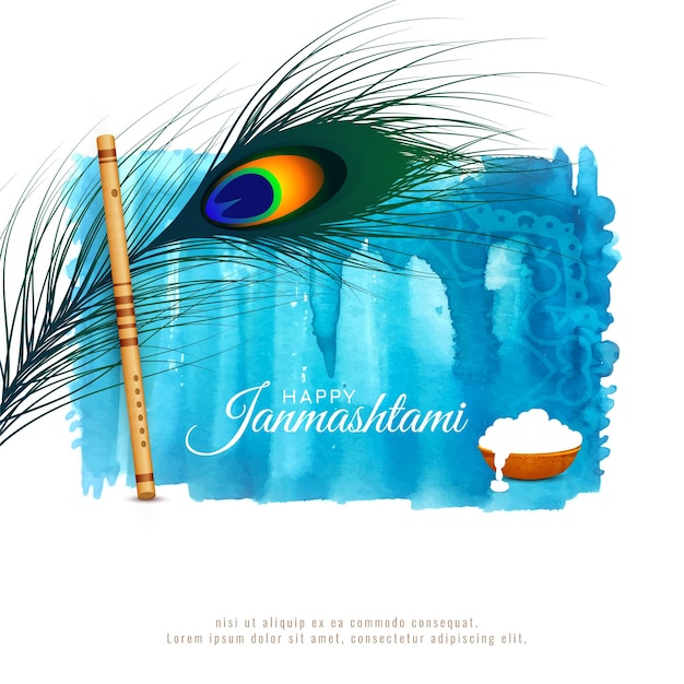 Beautiful Happy janmashtami festival elegant background design