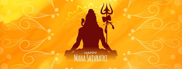 Beautiful Happy Maha Shivratri Hindu festival greeting banner