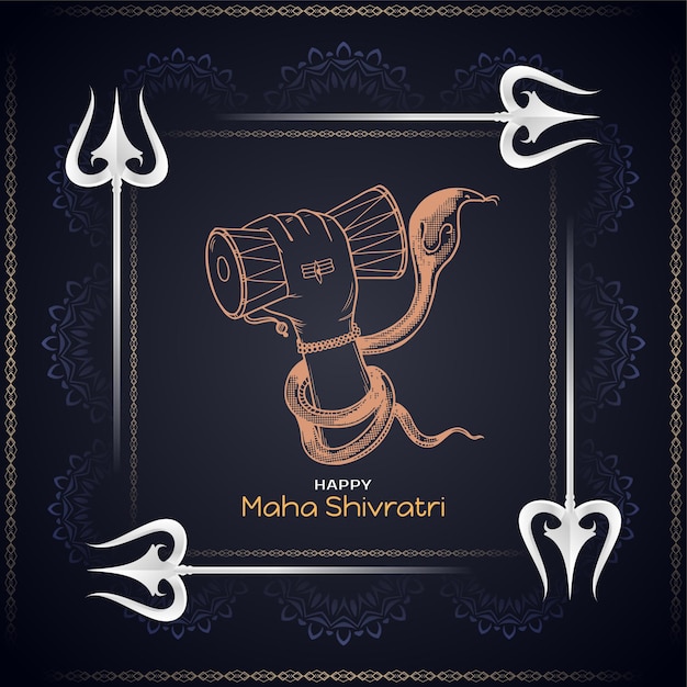 Free vector beautiful happy maha shivratri indian hindu festival celebration greeting background