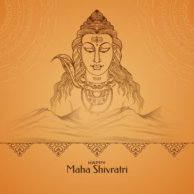 Прекрасный счастливый Маха Шиваратри Индийский индуистский праздник празднования приветствия фона