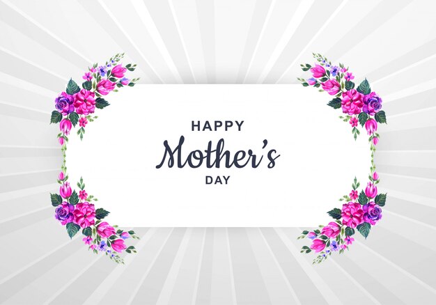 Beautiful Happy Mother's day card with floral background