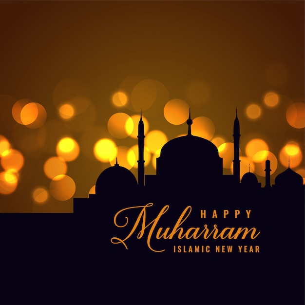 Beautiful happy muharram islamic new year background