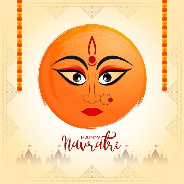 Free vector beautiful happy navratri cultural indian festival background