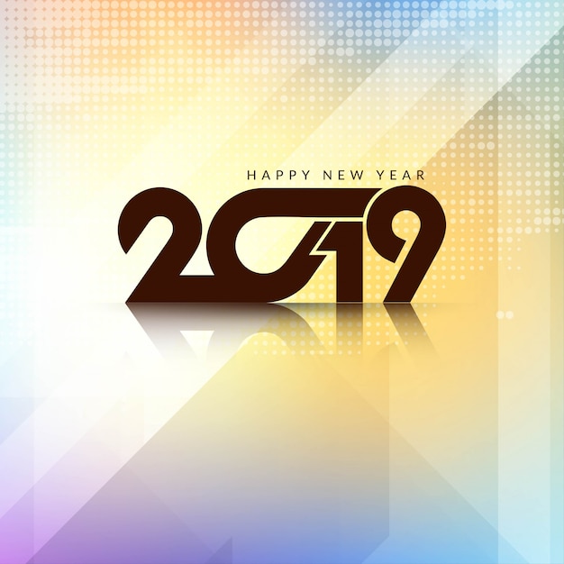 Free vector beautiful happy new year 2019 background design