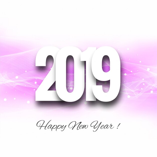 Beautiful Happy New Year 2019 text background