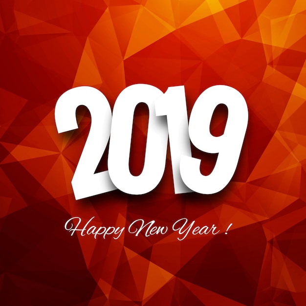 Beautiful Happy New Year 2019 text background