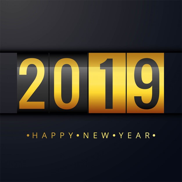 Beautiful Happy New Year 2019 text festival background