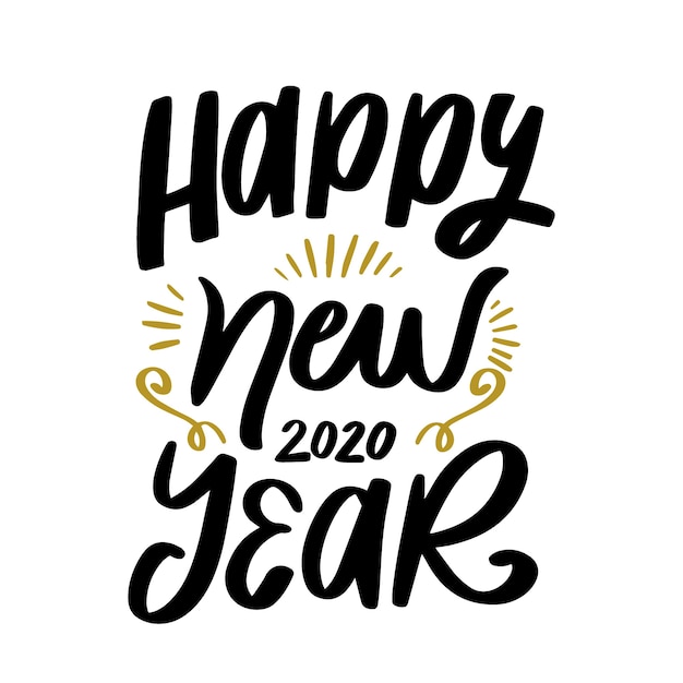 Beautiful happy new year 2020 lettering