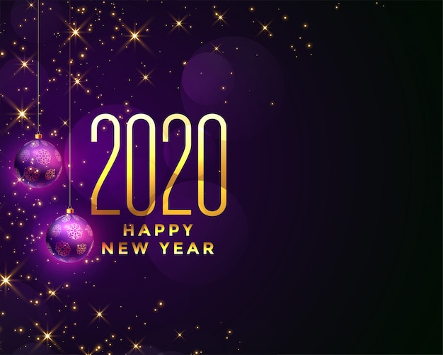 Beautiful happy new year 2020 sparkles background 