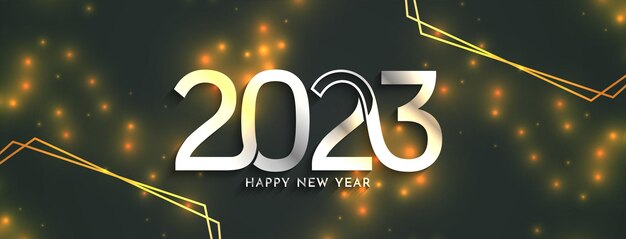 Free vector beautiful happy new year 2023 celebration banner design