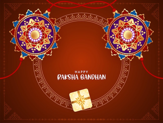 Free vector beautiful happy raksha bandhan hindu festival card design vector