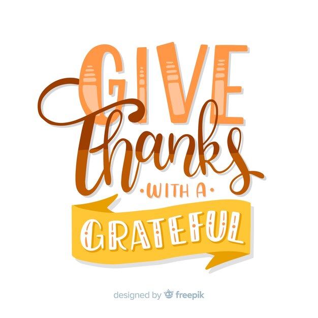 Beautiful happy thanksgiving lettering