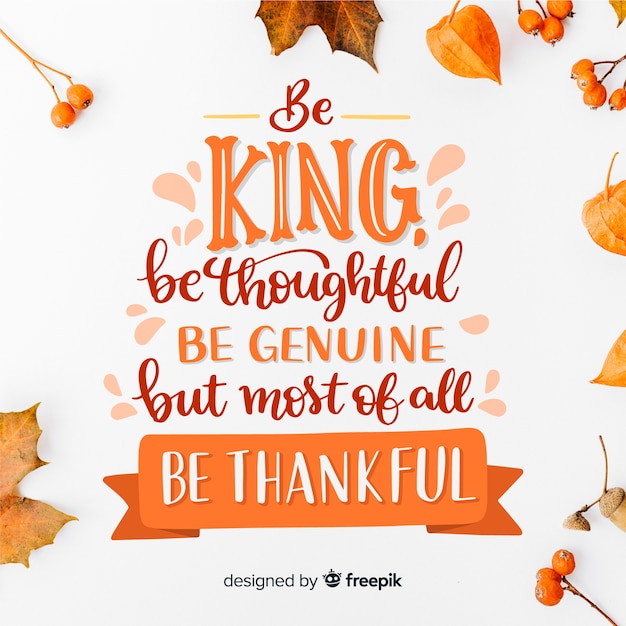 Free vector beautiful happy thanksgiving lettering