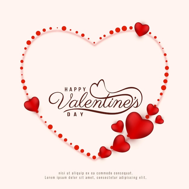 Beautiful Happy Valentines day celebration greeting card background vector