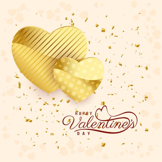 Beautiful Happy Valentines day celebration greeting card background vector