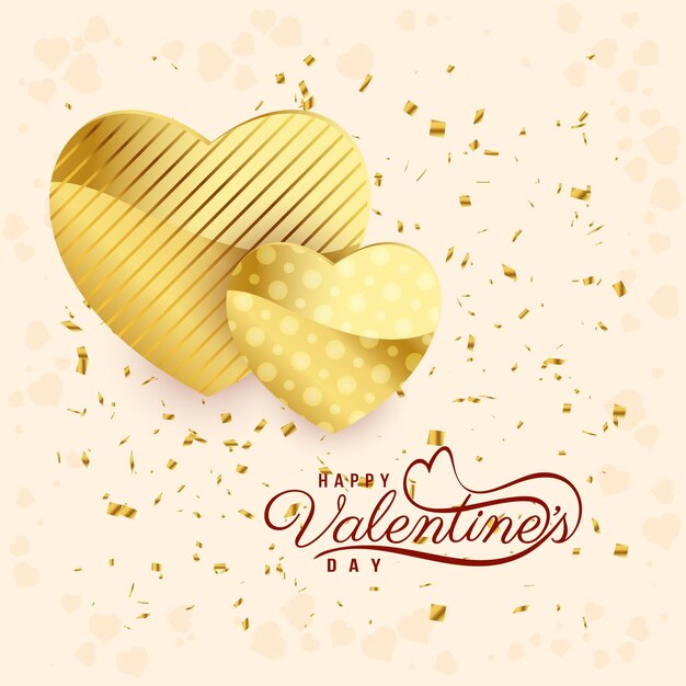 Beautiful Happy Valentines day celebration greeting card background vector