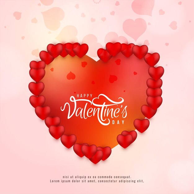 Beautiful Happy Valentines day celebration love background vector