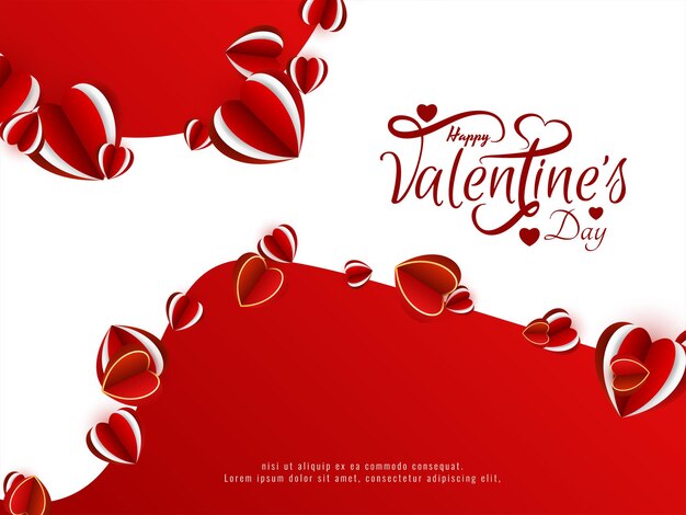 Beautiful Happy Valentines day celebration love background vector