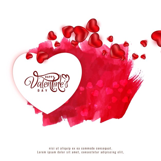 Free vector beautiful happy valentines day greeting background design vector