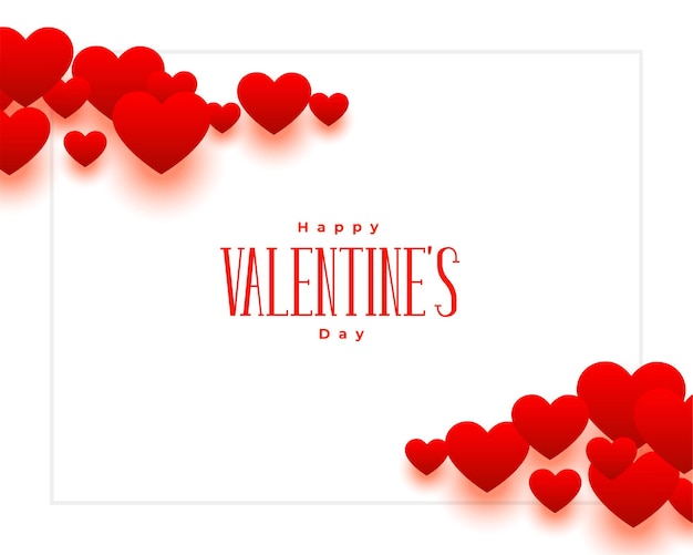 Beautiful happy valentines day red hearts background
