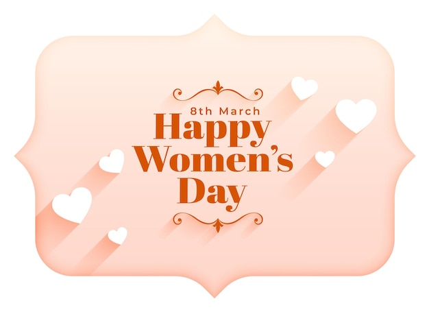 Free vector beautiful happy womens day holiday background with cute hearts design