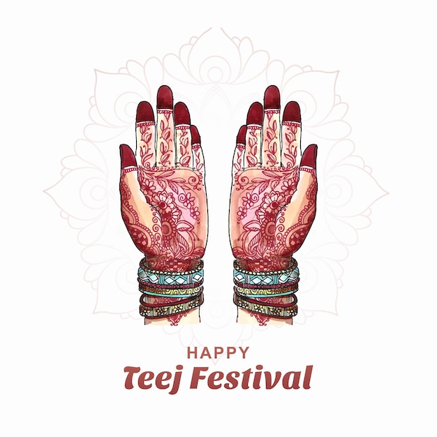 Beautiful hariyali teej hindu festival greeting card design