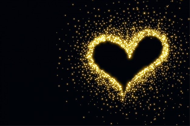 Free vector beautiful heart made with sparkles background