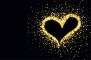 Free vector beautiful heart made with sparkles background