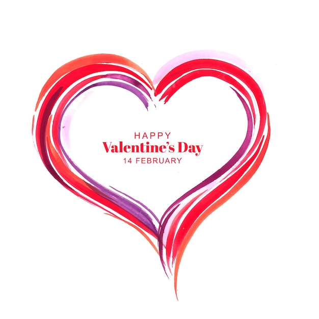 Free vector beautiful heart shape valentines day card design