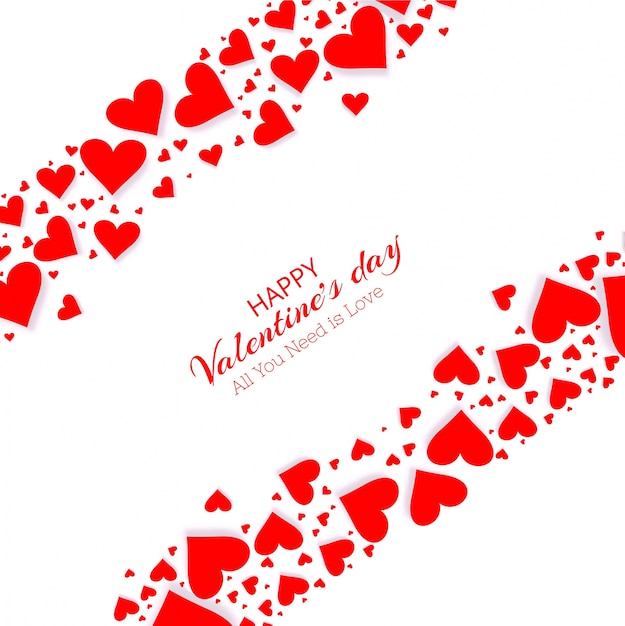 Beautiful heart valentine's day card design