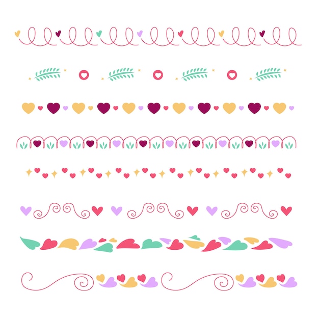 Free vector beautiful hearts border and frame design