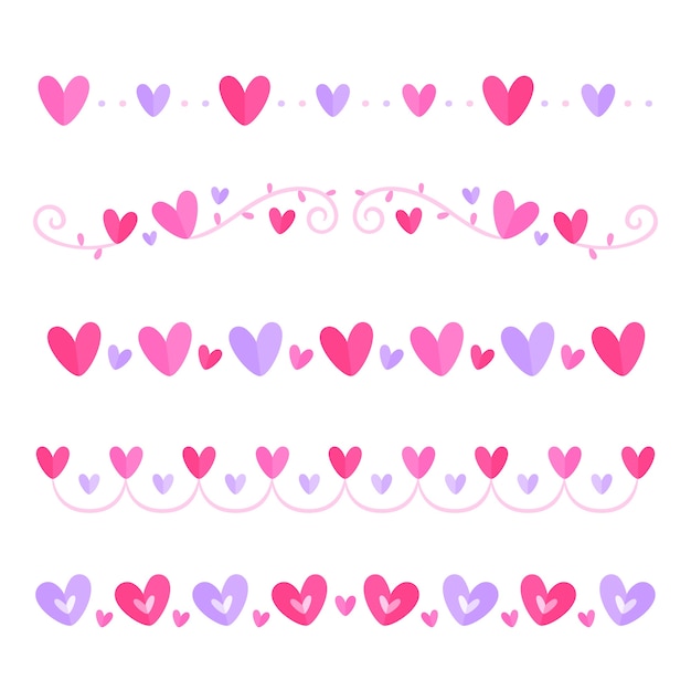 Free vector beautiful hearts border and frame design