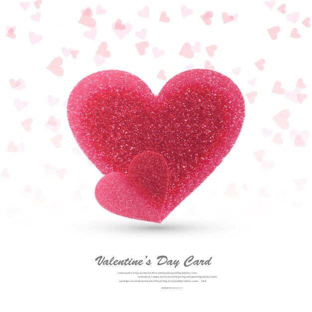 Beautiful hearts valentine's day card design illustration