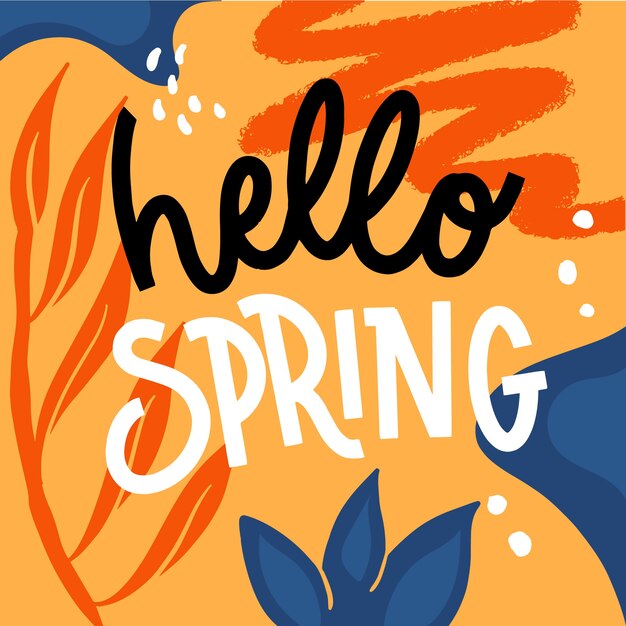 Beautiful hello spring typography