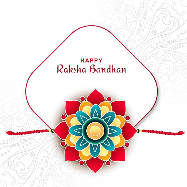 Free vector beautiful hindu traditional raksha bandhan festival card background