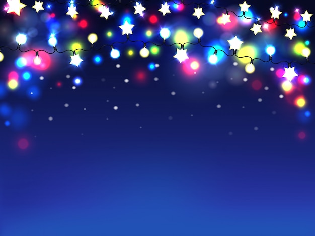 Free vector beautiful holiday illumination realistic background or wallpaper