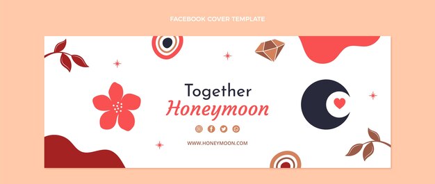 Free vector beautiful honeymoon facebook cover