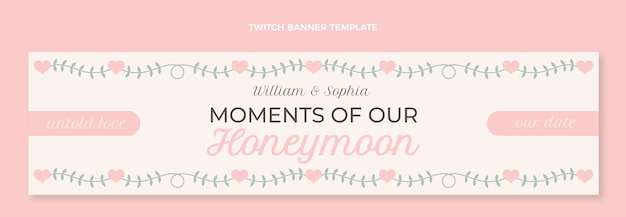 Free vector beautiful honeymoon twitch banner