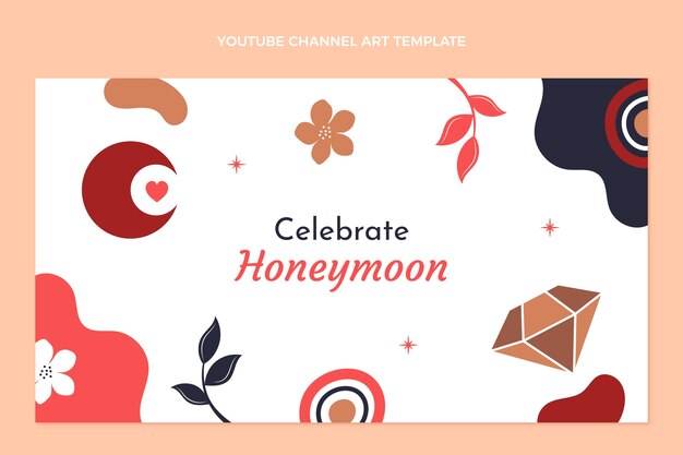 Free vector beautiful honeymoon youtube channel art