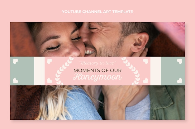 無料ベクター 美しい新婚旅行のyoutubeチャンネルアート